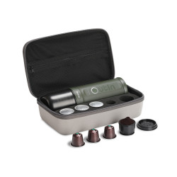 Outin Nano (Forest Green) Set - Reisekaffeemaschine + Schutzhülle