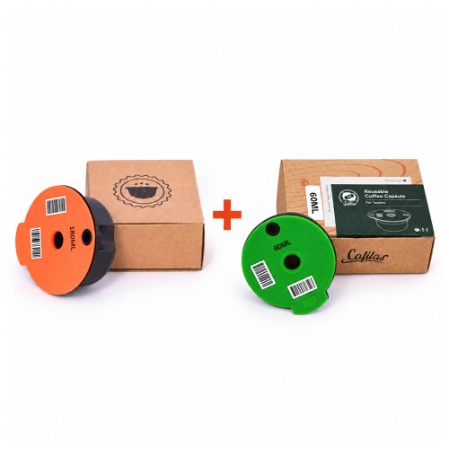 2x nachfüllbare Kapseln für Tassimo – 60 ml + 180 ml